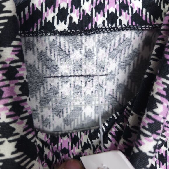 NWT The Talbots Tee Womens Medium Purple Plaid Argyle Turtleneck Athletic Top - Picture 3 of 7